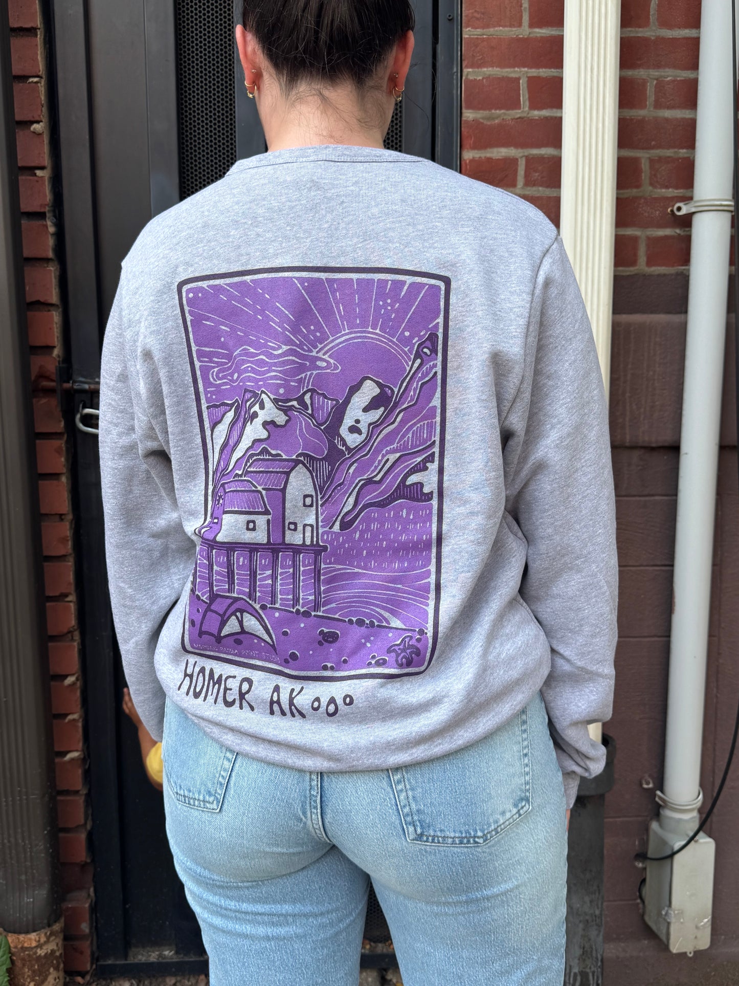 "Morning on the Spit" Sponge Fleece Crew