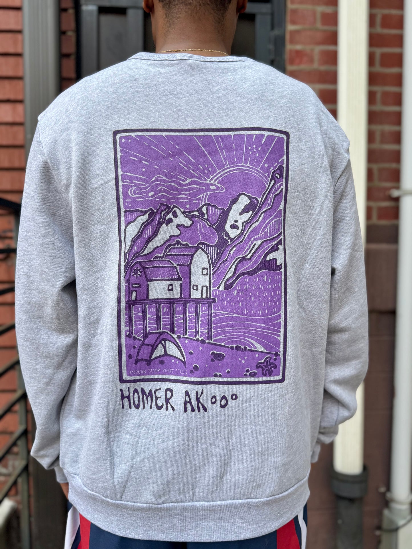 "Morning on the Spit" Sponge Fleece Crew